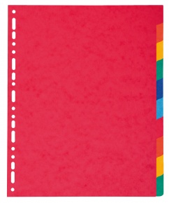 Elválasztólap karton Exacompta 297x242 mm 10 részes színes maxi