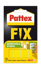 Ragasztócsík kétoldalas Pattex Super Fix 20 mm x 40 mm eltávolítható 10 db/csomag