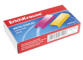 Tűzőkapocs ErichKrause 24/6 1000 db/doboz színes