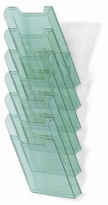Prospektustartó Exacompta/Multiform A/4 fali 6 rekeszes üvegzöld