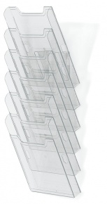 Prospektustartó Exacompta/Multiform A/4 fali 6 rekeszes áttetsző