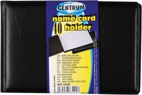 Névjegykártyatartó Centrum 97x67 mm 40 db-os kemény műbőr fekete