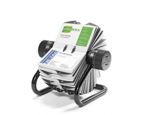 Névjegykártyatartó Durable Visifix Rotary forgatható asztali 400 db-os regiszterrel fekete