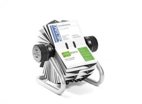 Névjegykártyatartó Durable Visifix Rotary forgatható asztali 400 db-os regiszterrel ezüst