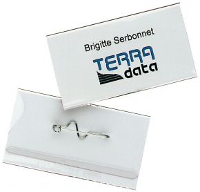 Névkitűző Durable 75x40 mm biztosítótűvel