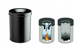 Hulladékgyűjtő Durable 15l tűzbiztos fekete