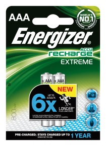 Elem Energizer tölthető-akkuelem 800mA HR03 AAA mikro Extreme 2 db/csomag