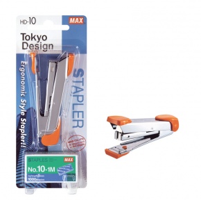 Tűzőgép Max HD-10K No.10 20 lap + tűzőkapocs bliszterben narancssárga