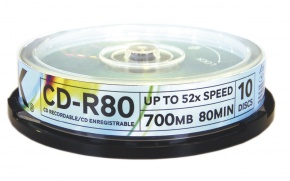 CD-R TDK 700 MB írharó 52x 80 min hengeres tok 10 db/csomag
