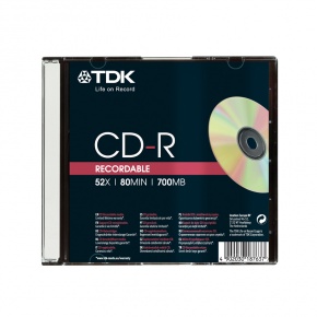 CD-R TDK 700 MB írharó 52x 80 min vékony tok
