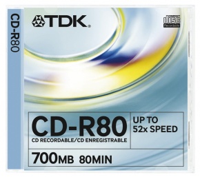 CD-R TDK 700 MB írható 52x 80 min normál tok