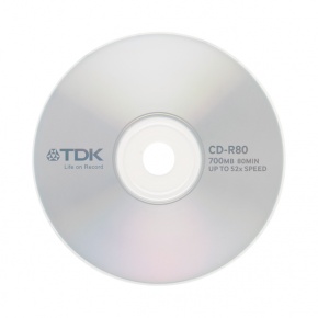 CD-R TDK 700 MB írható 52x 80 min papírtokban