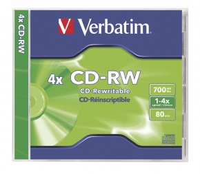 CD-RW Verbatim 700 MB újraírható 2x-4x normál tok