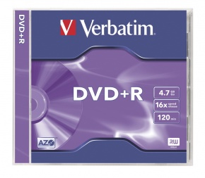 DVD+R Verbatim 4.7 GB írható 16x normál tok