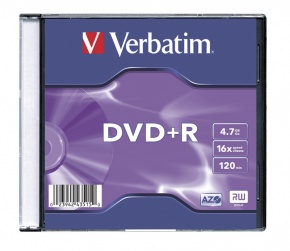 DVD-R Verbatim 4.7 GB írható 16x vékony tok