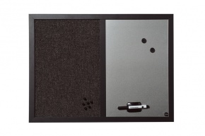 Kombitábla Bi-Office Black Shadow fakeretes 45x60 cm ezüst/fekete
