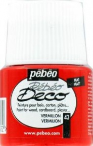 Kreatív akrilfesték Pébéo Deco matt 45 ml cinóbervörös
