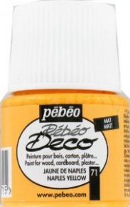 Kreatív akrilfesték Pébéo Deco matt 45 ml nápolyisárga