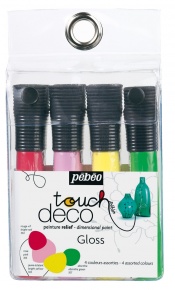 Kreatív festék Pébéo Touch 30 ml 4 db-os klt. fényes élénk színek