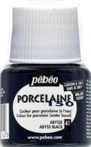 Kreatív porcelánfesték Pébéo Porcaline 150 égethető 45 ml mélyfekete