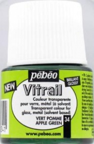 Kreatív üvegfesték Pébéo Vitrail oldószeres 45 ml almazöld