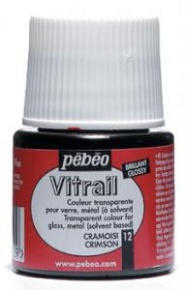 Kreatív üvegfesték Pébéo Vitrail oldószeres 45 ml karmazsin vörös