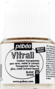 Kreatív üvegfesték Pébéo Vitrail oldószeres 45 ml fehér