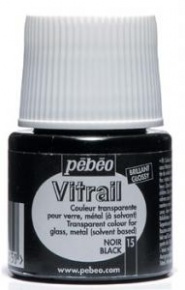 Kreatív üvegfesték Pébéo Vitrail oldószeres 45 ml fekete