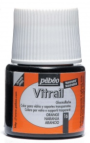 Kreatív üvegfesték Pébéo Vitrail oldószeres 45 ml narancssárga