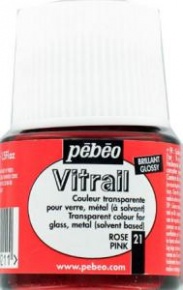 Kreatív üvegfesték Pébéo Vitrail oldószeres 45 ml rózsaszín