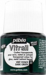 Kreatív üvegfesték Pébéo Vitrail oldószeres 45 ml sötétzöld