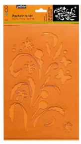 Kreatív stencil forma Pébéo 3D kicsi 20x30 cm virág pillangókkal
